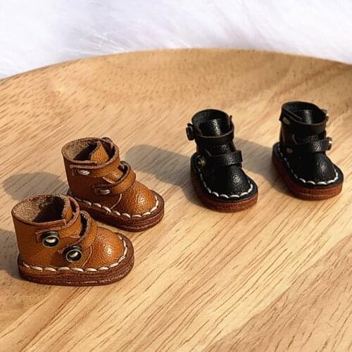 Ob11 doll shoes bjd shoes cowhide copper buckle leather boots for obitsu11,GSC clay,body9,YMY,1 / 12BJD doll Accessories boots