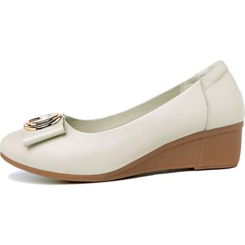 Round-Toe Wedge Low-Top Shoes, Set Foot Solid Color Shoes, WomenS Platform WomenS Shoes