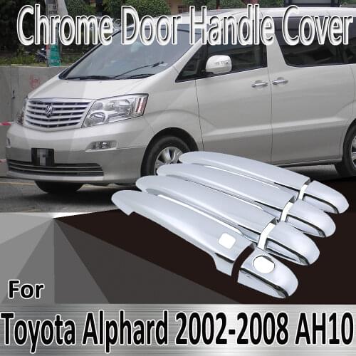 For Toyota Alphard AH10 2002~2008 Styling Stickers Decoration Chrome Door Handle Cover Refit Car Accessories