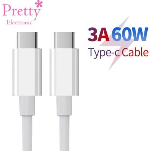Type c to Type c Cables PD 60W 3A Fast Charging Data Cable Male to Male Double Type-c Interface Wire For Mobile Phone Laptop