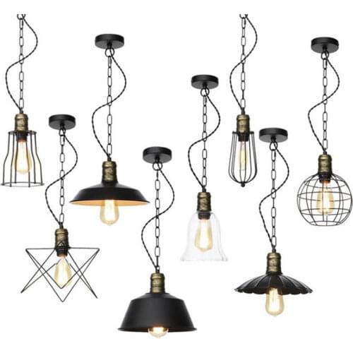 American Country Style Vintage Industrial Retro Pendant Lamp Light e27 Holder Iron Restaurant Bar Counter Attic Bookstore Lamp