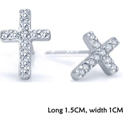 Cubic Zirconia Cross Drop/Dangle Crystal Earrings Silver Color Fashion Jewelry For Women Wholesale Punk Style Gift