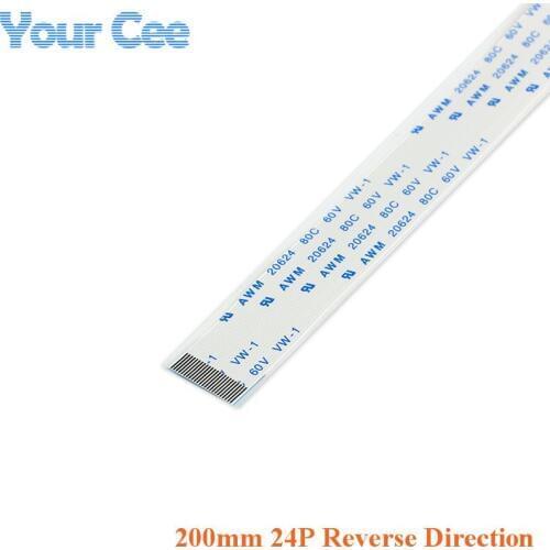 10 pcs 24 PIN 200MM Length 0.5mm Pitch FFC FPC TTL Ribbon Flat Cable Reverse Direction Flex For Camera Touchpad Mouse Pad