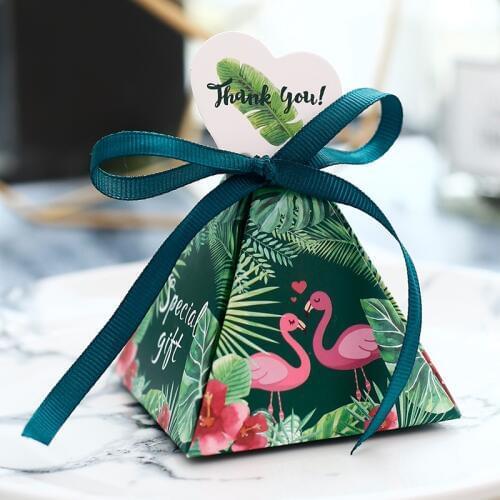 100pcs Flamingo Candy Box Gift for Wedding Engagement Anniversary jungle birthday bridal shower favor gift Table Centerpieces