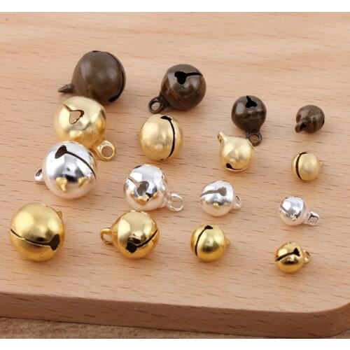 6/8/10/12mm Copper Jingle Bells Pendants Hanging Christmas Ornaments Christmas Decorations Party DIY Crafts Accessories