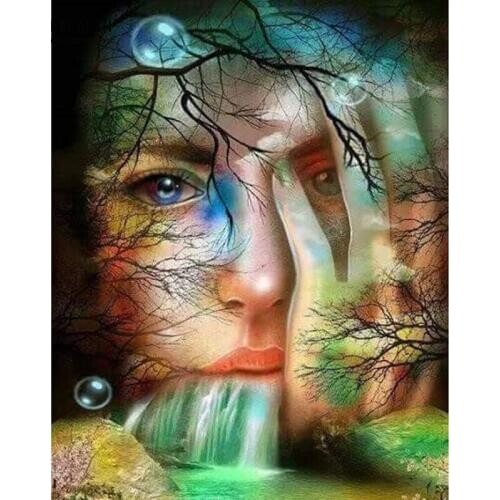 Forest,beauty,waterfall,Diamond embroidery,diamond Painting rhinestone 3D picture cross stitch pattern Home decoration WG477