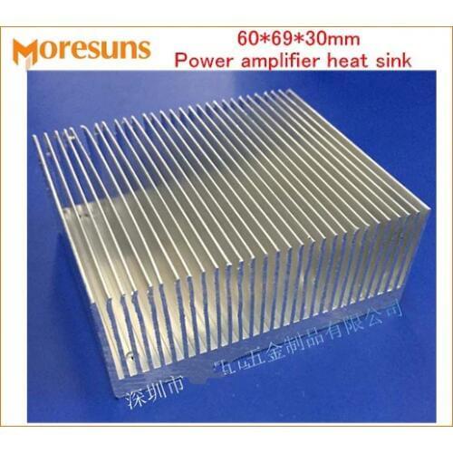 Fast Free Ship 2pcs/lot Aluminum heat sink/high-power aluminum heat sink Fan cooling block 60*69*30mm Power amplifier heat sink