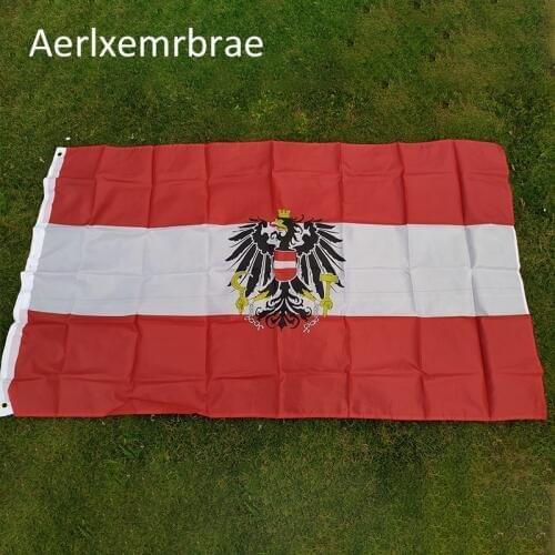 Free shipping aerlxembrae flag polyester printed Austria Eagle flags decoration banner Austria flag