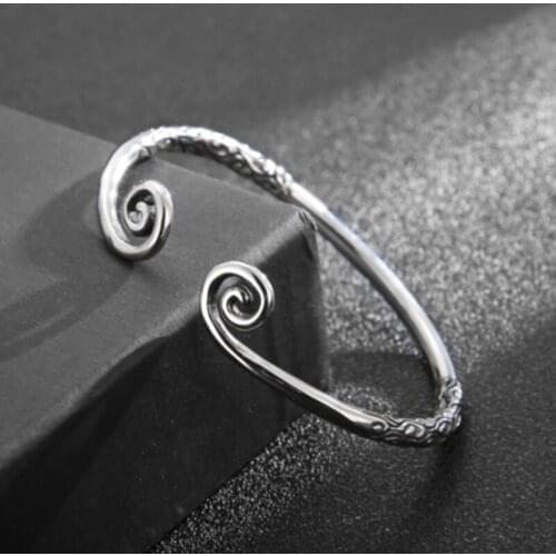 Titanium steel hoop curse open bracelet for men and women a pair of wishful golden hoop couple bracelets