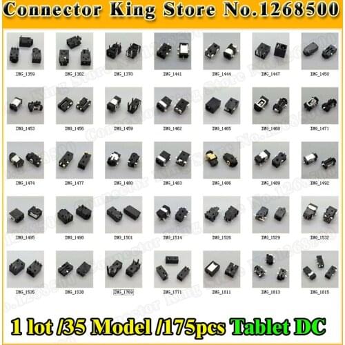 ChengHaoRan 1 lot /35 Models /175pcs Widely Using Power DC Jack Connector, Socket for Laptop Tablet, Mini Pad