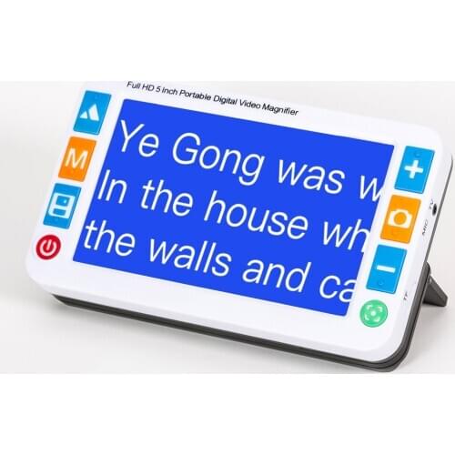 5 inch LCD Screen Digital Video Magnifier Low Vision Reading/Visual Aids 3-48X Protable Electronic Magnifier Double Camera