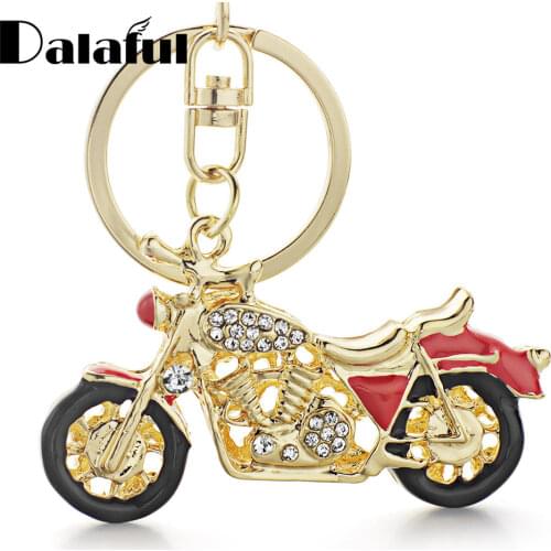 Dalaful Amazing Motorcycle Keyrings Keychains Enamel Crystal Key Chains Holder Rings For Car Best Gift K311