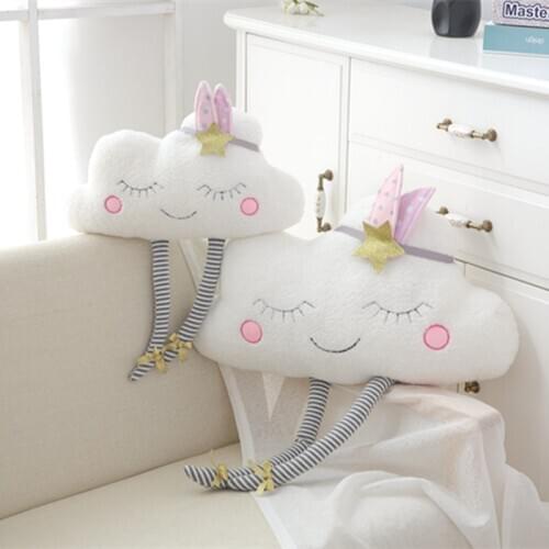 Home Decoration New Ins Cloud Plush Pillow Soft Cushion Kawaii Cloud Stuffed Plush Toys For Children Baby Kids Pillow Girl Gift