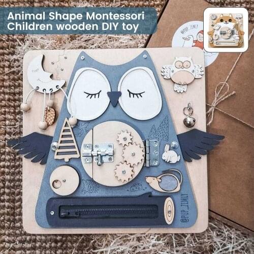 Montessori Children Learning Accessories Wood Busy Board DIY Toy Material Board Parts for Basic Skills Early Education Activity