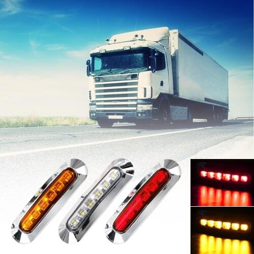 10-30V Caravan Lorry Trailer Marker Lamp Truck Side Marker Light Clearance Lights Waterproof 6 LED