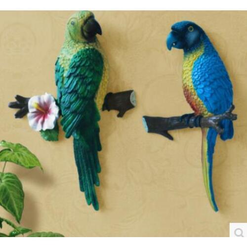 Art resin stereo parrot wall act role ofing creative home sitting room TV setting wall hang decorations hanging wall