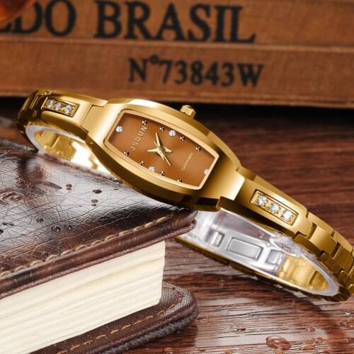 JSDUN 2021 New Luxury Brand Rose Gold Ladies Elegant Quartz Watch Tungsten Steel Strap Waterproof Watch Relogio Feminino 6530