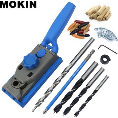 Multi Woodworking Doweling Jig Kit 6/8/10/12mm Pocket Hole Jig For Straight Inclined Hole Puncher Drill Guide Carpentry Tools