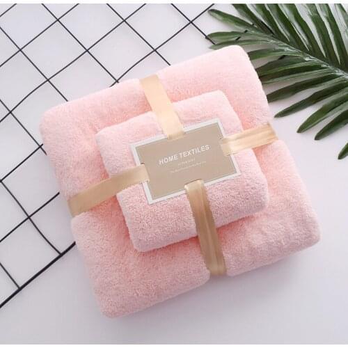 Coral Fleece Microfiber Quick-Drying Towel Set Absorbent Hair Swimming Face Hand Bath Microfibre Towels Bathroom Shower Towels