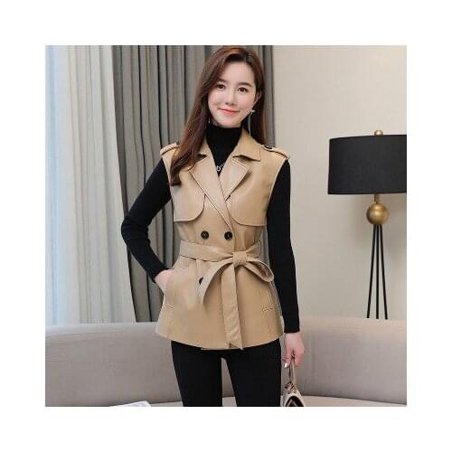 2020 Women New Fashion Genuine Real Sheep Leather Jacket R43