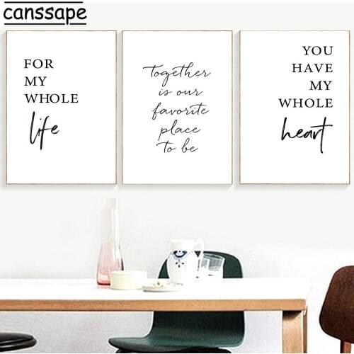 Minimalist Canvas Painting Modern Quotes Poster Black And White Wall Art Print Nordic Wall Paintings Living Room Home Decoration