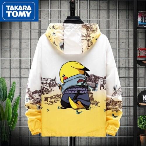 TAKARA TOMY Pokemon mens summer fashion sunscreen breathable casual sports jacket simple cartoon jacket jacket