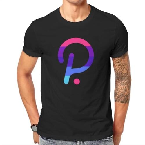 Men Colorful Polkadot DOT Anime Cryptocurrency Dogecoin Novelty Graphic Classic O collar T-shirts