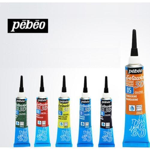 Pebeo 3D Fabric Paint Set 20ml DIY Fine Liner Pen Waterproof Outliner For Craft Painting Textile Clothing Graffiti Art Supplies