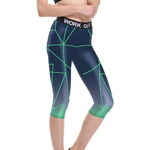 New Striped Print Women Blue Sport Running Capris Pants Red Grey 3D Print Yuga Pants Capris S To 3xl