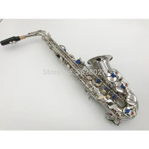NEW Saxophone A-WO37 Alto Saxophone Nickel Plated Gold Key Professional Sax Mouthpiece With Case and Accessories