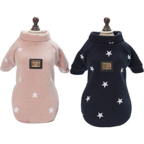 Pet Autumn and Pentagram Supplies Warm Winter Stars Pattern Cloth Hoodies Medium Puppy Cute Dogs Small Cloth for Five Dogs