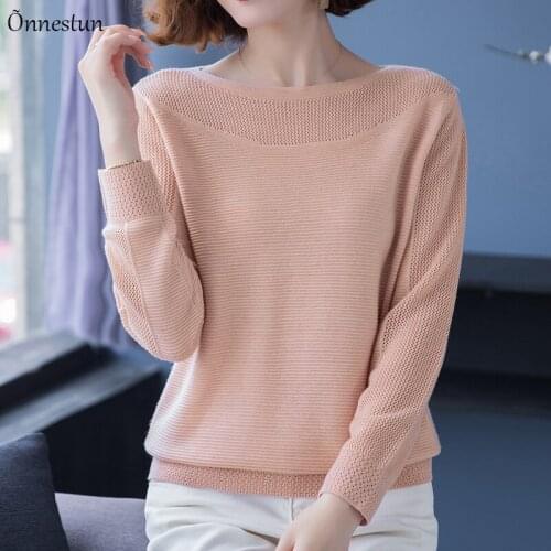 Solid Sweater Women Autumn Winter Pullovers Knitted Sweater Korean Style Long Sleeve Top Hollow Pull Femme Sweaters