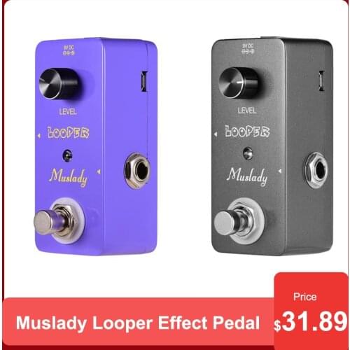 Muslady Mini Looper Effect Pedal Guitar Pedal Bass Ullimited Overdubs 5 Minutes with USB Interface Guitar Accessories