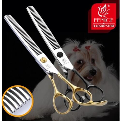 Fenice 6.5 inch Professional Pet Scissors Thinning Shears Japan High Quality Cat Dog Grooming Scissors Hair Cutting Tool Tijeras