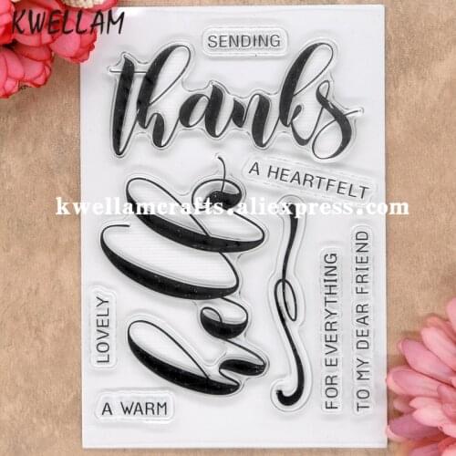 Hello thanks FOR EVERYTHING LOVELY Scrapbook DIY photo cards rubber stamp clear stamps transparent stamp 11x16cm KW8070243