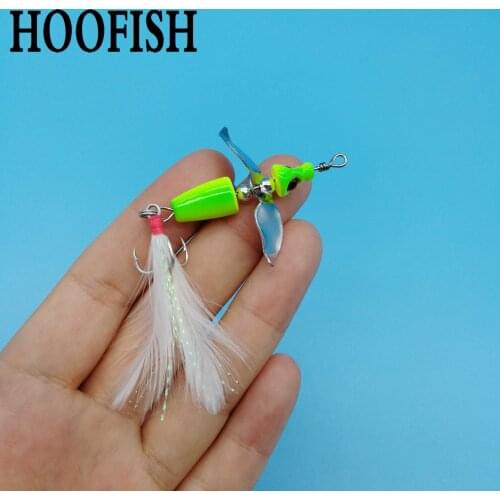 HOOFISH 5PCS/Lot New Rotating Spinner Fishing Lure 10.4g Artificial Baits Wobblers CrankBaits Jig Sequin Lure Fishing Tackle