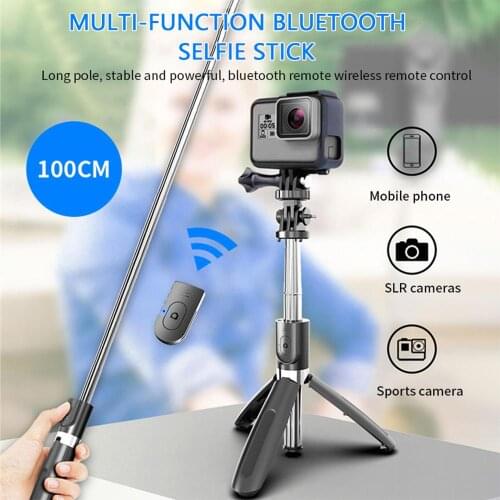 Mini Foldable Bluetooth-compatible Selfie Stick 1M Handheld Portable Phone Holder Stick Tripod Stand Monopod for Android IOS