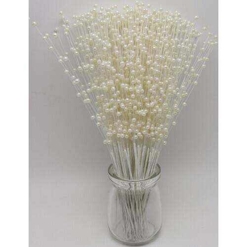 Ivory Pearl Flower Stem Beads Garland Sprays Bridal Bouquet Wedding Party Decor
