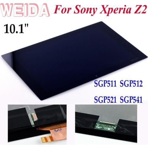 WEIDA LCD Replacement 10.1" For Sony Xperia Tablet Z2 LCD Display Touch Screen Assembly SGP511 SGP512 SGP521 SGP541