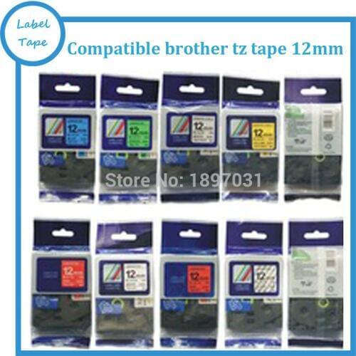 Mixed Brother tze tape 12mm tze 231 tze 631 tz 431 tz131 tz531 for P-Touch printer PT-D200 PT-E100