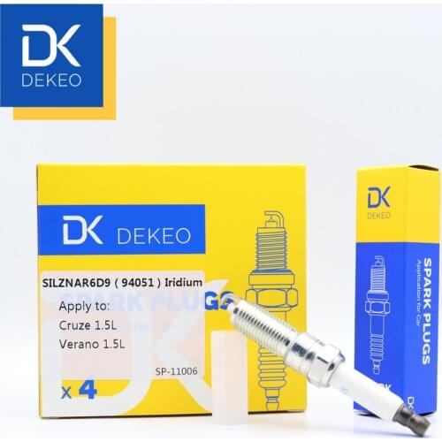 Dekeo Iridium SILZNAR6D9(94051) 41-124 Spark Plug High Performance Replacement for Buick Verano for Chevrolet Cruze 1.5L 4PCS