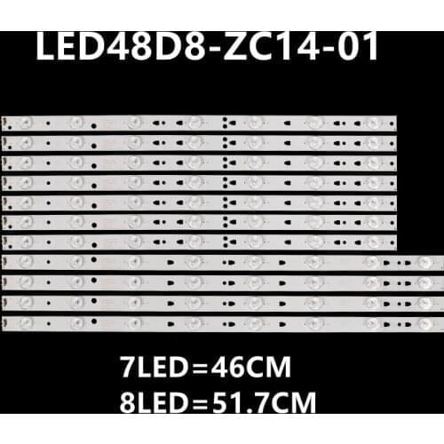 10PCS LED Strip LED48D7-ZC14-01 LED48D8-ZC14-01 For Hai r LE48MF7000 LE48F3000W LE48M50S LE48M33S LD48U3300 LT-48M645 LT-48C540