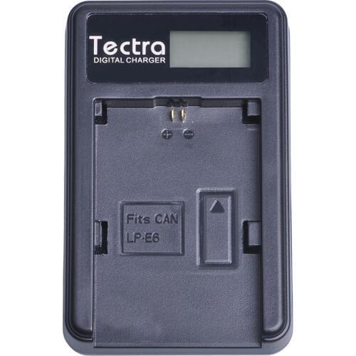 Tectra Premium LP-E6 LP E6 LCD USB Charger for Canon EOS 5D Mark 2 3 II III 5DS 5DS R 6D 7D 7D Mark II 60D 60Da 70D 80D