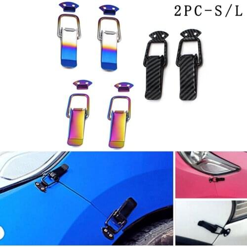 2Pcs Universal Bumper Durable Security Hook Lock Clip Kit Clip Hasp Racing Car Truck Hood Quick Release Fastener Accessories