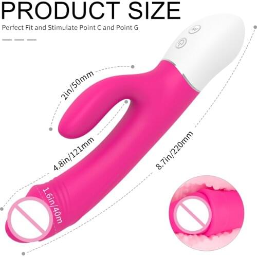 Sex Toys For Women Vibration Silicone Waterproof Female Vagina Clitoris Massager G Spot Dildo Rabbit Vibrator for Women Dual