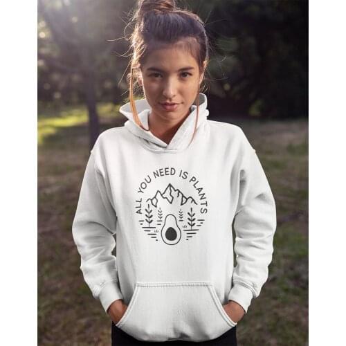 All You Need Is Plants Hoodies Streetwear Casual Women Gardening Vegan Pullovers Funny 90s Crazy Plant Lady Hooded Sweatshirts