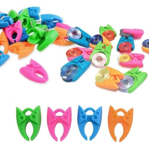 4/12 Pcs Bobbin Clamps Holders Silicone Reusable Bobbin Holder Clip Thread Control Clamp Organizer Holder Embroidery Sewing Tool