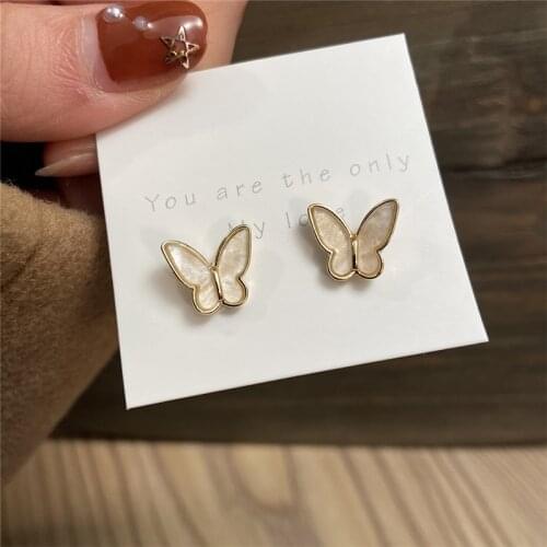 Enthusiasm 2021 New Fashion Butterfly Wings Earrings Women Female Wild Personality Gold Metal Earrings Sweet Romantic Jewelry