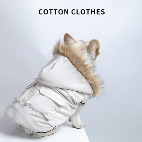 Winter Designer Dog Clothes Pet Warm Down Hoodie Dog Costume French Bulldog Pug Dogs Coat Puppy Clothing Pets Jacket A171