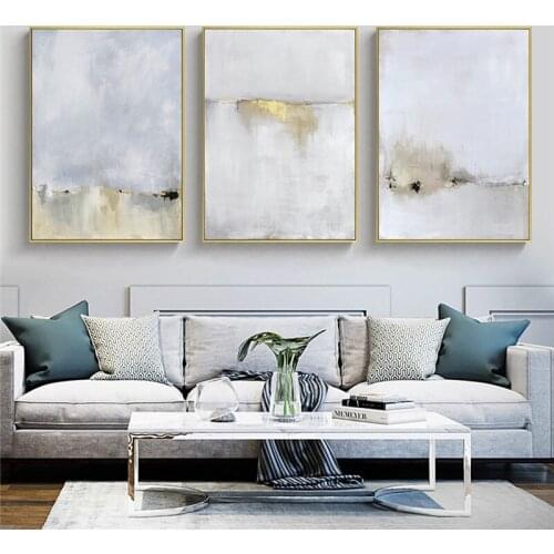 Gold and White abstract wall art canvas paintings prints posters and prints art for modern living room home wall decoration